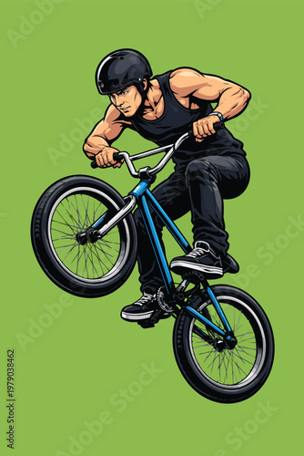 vector image of a bmx bike rider