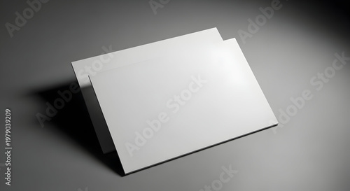Blank white notecard on gray background with shadow