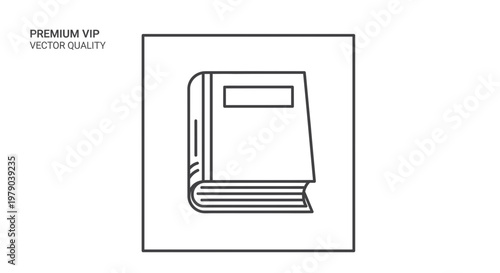 Open Book Icon Vector Illustration - Simple Line Art Style