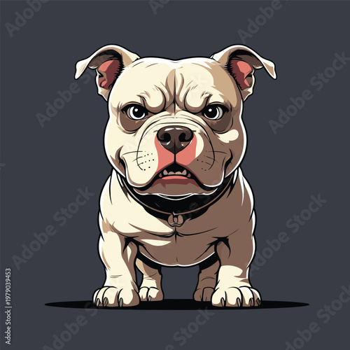 vector image of a cute angry pitbull