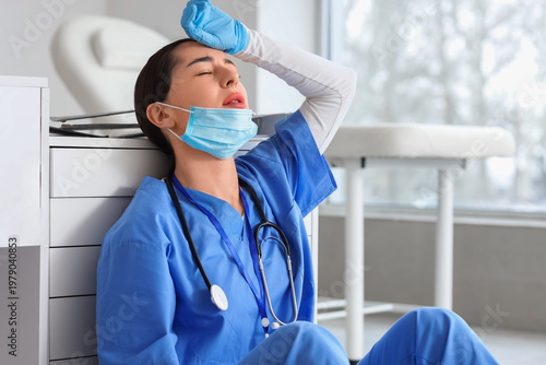 Female doctor with medical ...