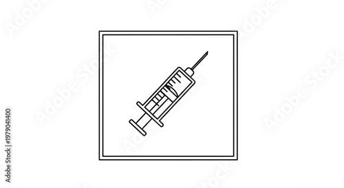 Medical Syringe Icon Outline Vector Illustration