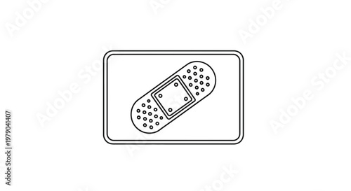 Medical Bandage Icon, First Aid Plaster Symbol, Healthcare and Injury Treatment
