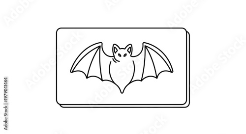 Minimalist Bat Icon on White Background - Halloween and Spooky Theme