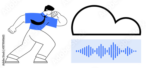 Cloud computing concept. Cloud computing enables secure data storage and voice recognition applications. Cloud computing optimizes technology, communication, and remote access. For IT, apps, AI