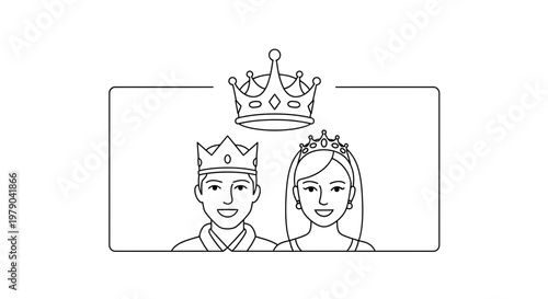 King and Queen with Crowns, Royal Couple, Love, Marriage, Royalty, Celebration