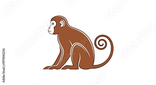 A brown monkey sitting down.