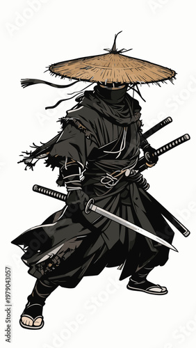 vector image of a ronin