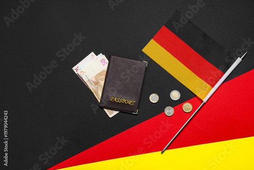 Flag of Germany with passpo...