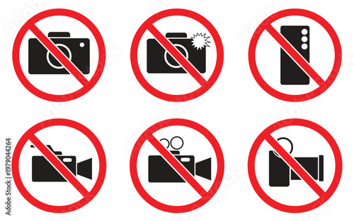 No Camera No Video Recording Signs Set Prohibited Photography Icons Vector Free Download No Camera No Video Recording Signs Set Prohibited Photography Icons Vector - GFXLoad