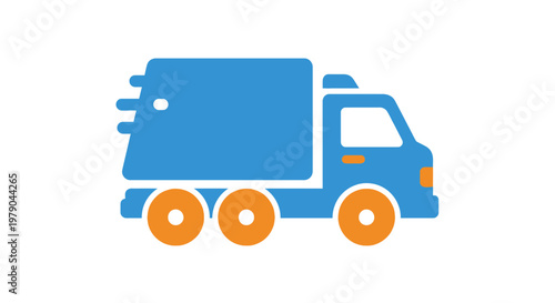 A vibrant truck icon illustrating swift delivery, logistics, and supply chain efficiency no comma