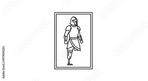 Warrior with Prosthetic Leg, Sci-Fi Armor, Futuristic Soldier, Cyborg Warrior