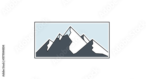 Stylized Mountain Peaks Landscape Illustration