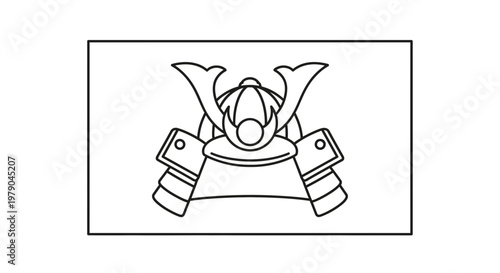 Samurai Helmet Icon Outline Vector Illustration