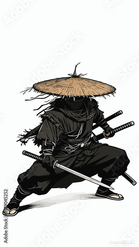 vector image of a ronin
