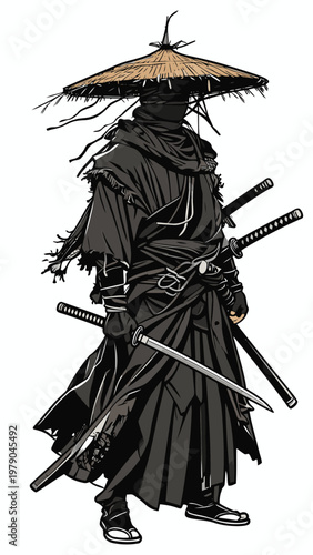 vector image of a ronin