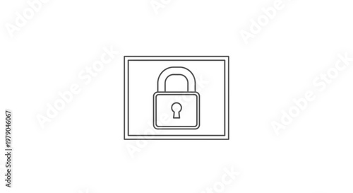 Padlock Icon on a White Background - Security and Protection Symbol