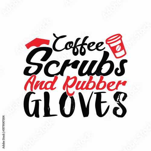 Coffee scrubs and rubber gloves