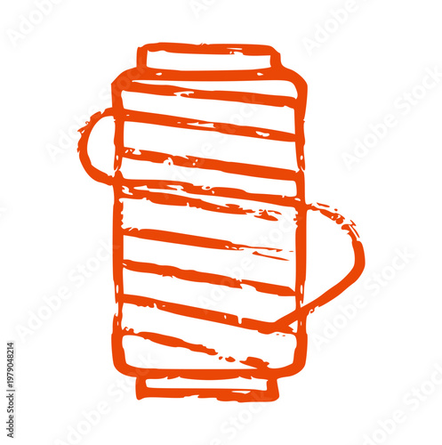 Sewing thread spool crayon wax doodle style, rough textured hand drawn, tailor equipment, embroidery yarn, garment supply, textile art, needlework tool