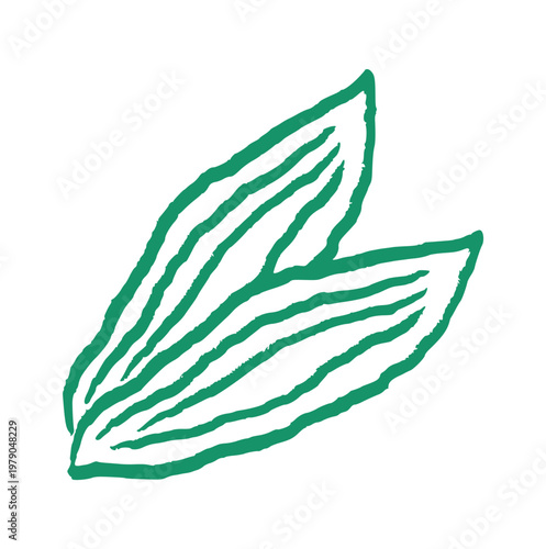 Bitter melon vegetable, hand drawn green crayon wax, pare doodle element, organic bitter gourd, rough texture sketch, healthy food