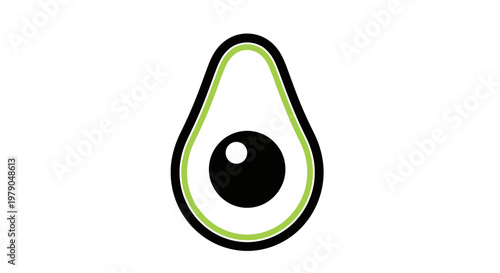 Simple avocado illustration a minimalist design featuring a single avocado with bold outlines