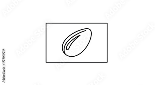 Minimalist Rugby Ball Icon on White Background, Simple Line Art Design