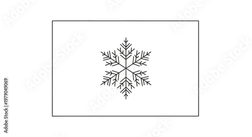 Minimalist Snowflake Icon Vector Illustration - Winter Season Symbol