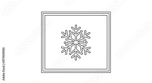 Minimalist Snowflake Icon, Winter Season Symbol, Clean Design