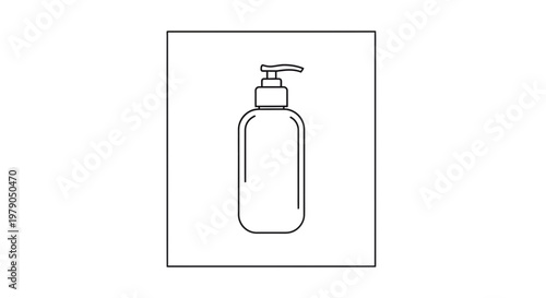Minimalist Line Art Icon of a Pump Bottle Dispenser