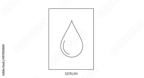Minimalist Icon of a Serum Drop on a White Background - Skincare and Beauty Concept
