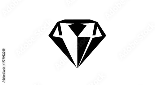 Black Diamond Icon on White Background