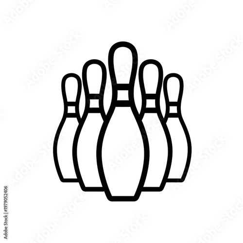 Bowling Pins Icon - Vector Graphic Illustration