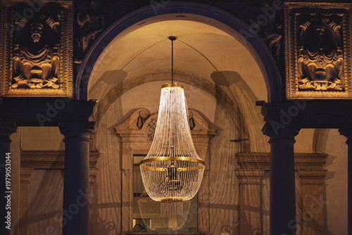 night shot of the downtown of Milan during the Christmas season, Milan, Italy