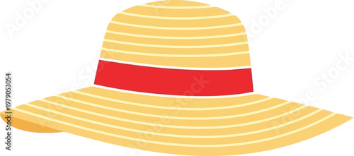 straw hat with red band