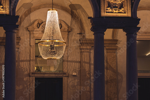 night shot of the downtown of Milan during the Christmas season, Milan, Italy