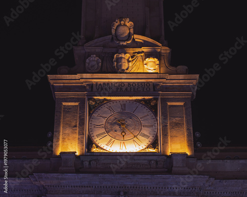 night shot of the downtown of Milan during the Christmas season, Milan, Italy