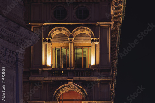 night shot of the downtown of Milan during the Christmas season, Milan, Italy