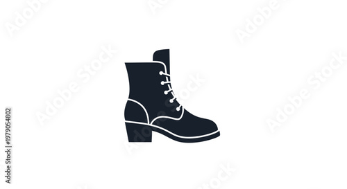 a black boot with white trim.