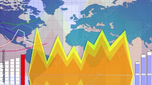 Financial stock market chart and candlestick data trends with investment analytics for trading and portfolio management.