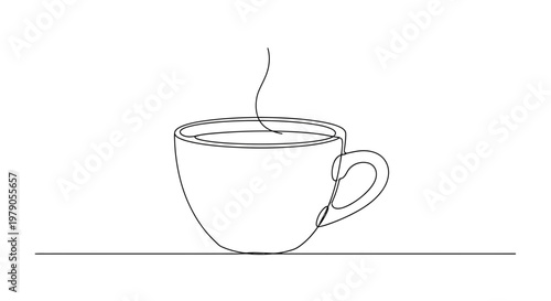 A steaming hot coffee cup.