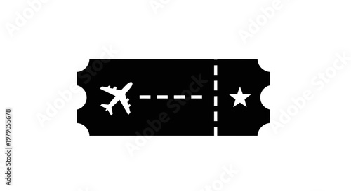Airplane Flight Ticket Travel Document.