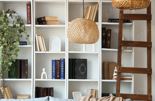 Interior of library with bo...