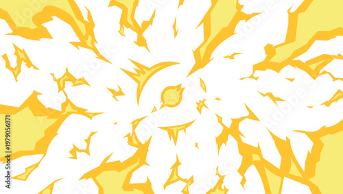 Energy Explosion Burst With Lightning Bolts and Radiant Sunburst Design.