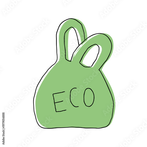 かわいい手書きのエコバッグのアイコン