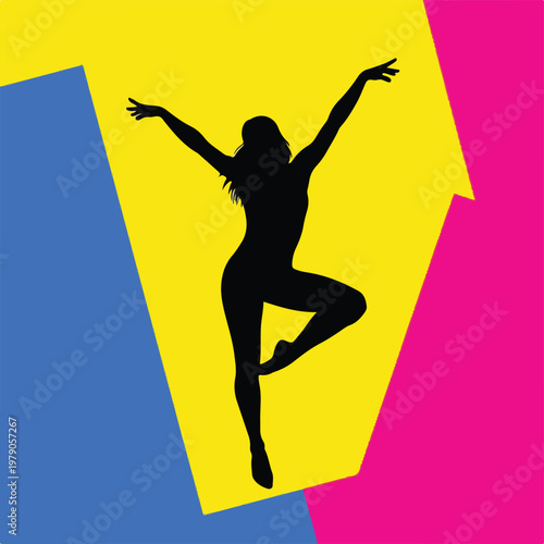 Schilderij op canvas A woman in a dynamic dance pose