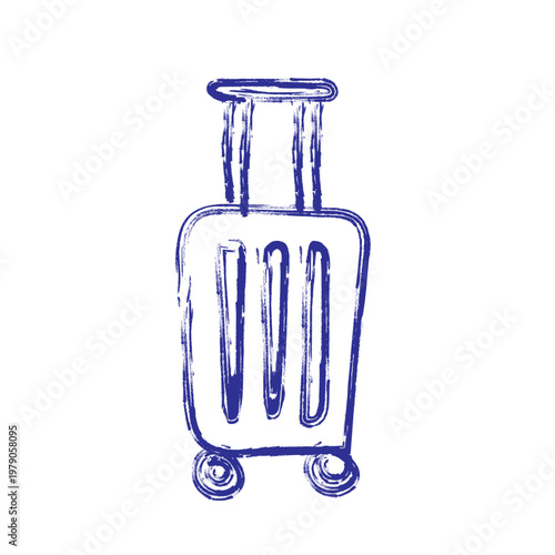 hand drawn luggage doodle