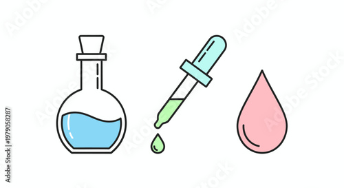 Medical laboratory dropper and bottle.