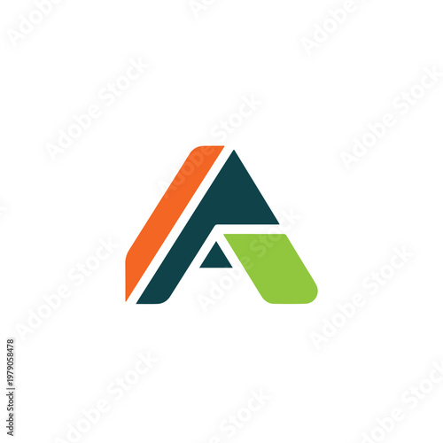 Free Download Stylized letter A icon, colorful, overlapping triangular shapes - GFXLoad
