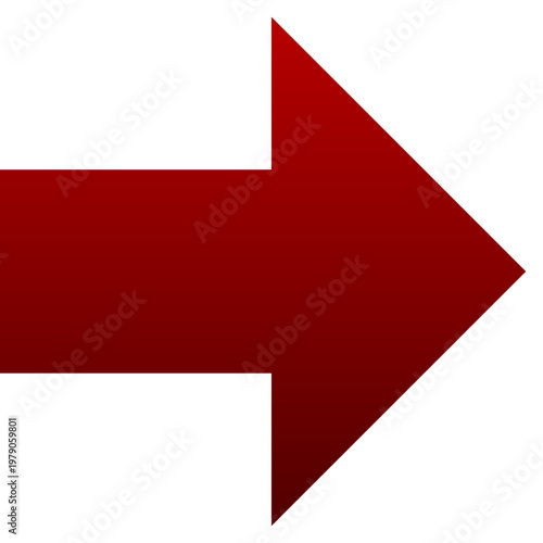 Red arrow right icon for east navigation and forward next direction