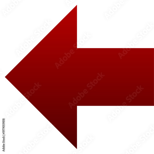 Red arrow left icon for previous back west direction and navigation